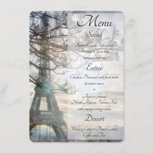 Eiffel Tower Spring Sunrise Waterverf Menu