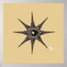 Eiffel Tower Star-Poster Poster