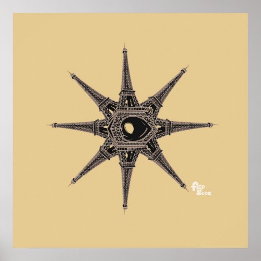 Eiffel Tower Star-Poster Poster (Voorkant)