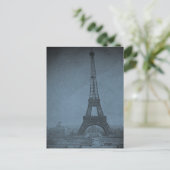 Eiffel Tower  Stereoview cyaan toon Briefkaart (Staand voorkant)