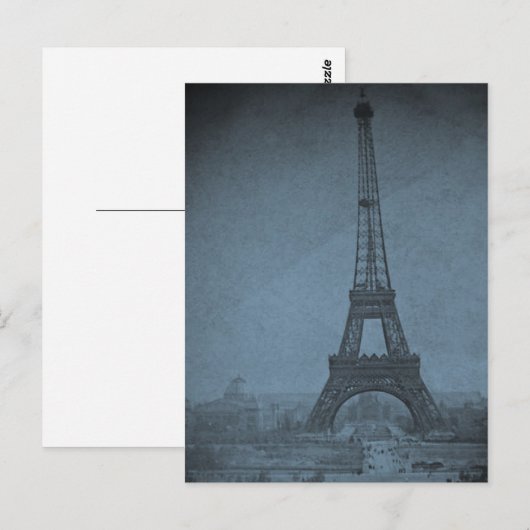 Eiffel Tower  Stereoview cyaan toon Briefkaart (Voorkant / Achterkant)