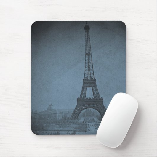 Eiffel Tower  Stereoview cyaan toon Muismat (Met muis)