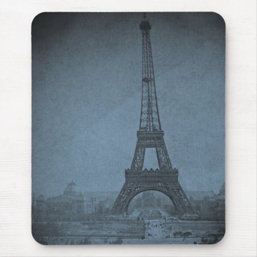 Eiffel Tower  Stereoview cyaan toon Muismat (Voorkant)