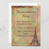 Eiffel Tower  Style Uitnodigingskaart Kaart (Voorkant / Achterkant)