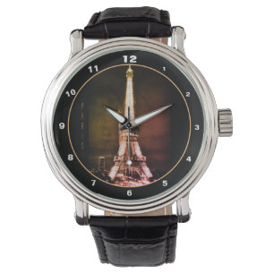 Eiffel Tower & Surreal Paris Art/love France VB Horloge