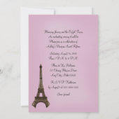 Eiffel Tower Sweet 15 15 Lila uitnodigingen (Achterkant)