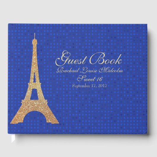 Eiffel Tower Sweet 16 Guest Book Gastenboek (Voorkant)