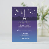 Eiffel Tower Sweet Sixteen RSVP-kaart RSVP Kaartje (Staand voorkant)