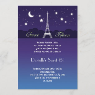 Eiffel Tower Sweet Sixteen Uitnodiging