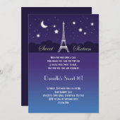 Eiffel Tower Sweet Sixteen Uitnodiging (Voorkant / Achterkant)