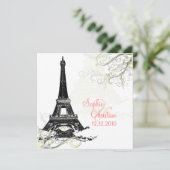 EIFFEL TOWER+SWIRLS/DIY ACHTERGRONDKLEUR KAART (Staand voorkant)