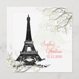 EIFFEL TOWER+SWIRLS/DIY ACHTERGRONDKLEUR KAART