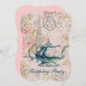 eiffel tower tea pot  verjaardag kaart (Voorkant / Achterkant)