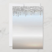 Eiffel Tower, Tiara, Drips Silver Quinceañera Kaart (Achterkant)