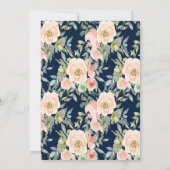 Eiffel Tower, Tiara, Rozen Navy Blue Quinceañera Kaart (Achterkant)