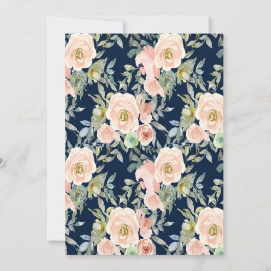 Eiffel Tower, Tiara, Rozen Navy Blue Quinceañera Kaart (Achterkant)