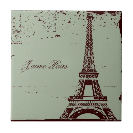 Eiffel Tower Tile & Trivets Tegeltje (Voorkant)