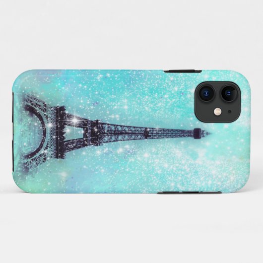 Eiffel Tower Turquoise Case-Mate iPhone Case (Achterkant (horizontaal))