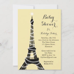 Eiffel Tower Twinkles Baby shower Kaart