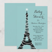 Eiffel Tower Twinkles Baby shower Kaart (Voorkant / Achterkant)