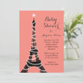 Eiffel Tower Twinkles Baby shower Kaart (Staand voorkant)