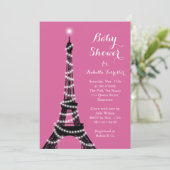 Eiffel Tower Twinkles Baby shower Kaart (Staand voorkant)