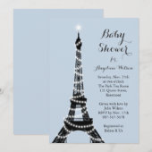 Eiffel Tower Twinkles Baby shower Kaart (Voorkant / Achterkant)