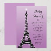 Eiffel Tower Twinkles Baby shower Uitnodiging (Voorkant / Achterkant)