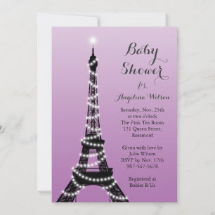 Eiffel Tower Twinkles Baby shower Uitnodiging