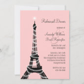 Eiffel Tower Twinkles Rehearsal Dinner Invitation Kaart (Voorkant)