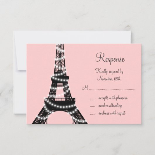 Eiffel Tower Twinkles RSVP (roze) (Voorkant)