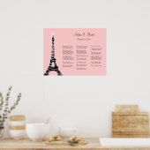 Eiffel Tower Twinkles Zitkast roze Poster (Keuken)