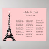Eiffel Tower Twinkles Zitkast roze Poster (Voorkant)