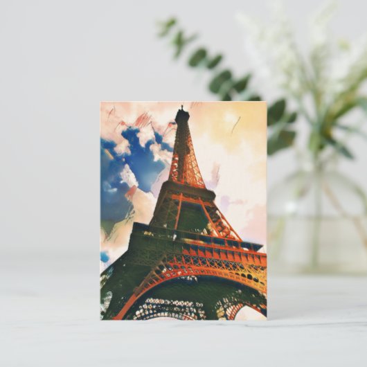 Eiffel Tower ukiyo-e Briefkaart (Staand voorkant)