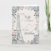 Eiffel Tower van de vrouw Romantic Birthday Kaart (Voorkant)