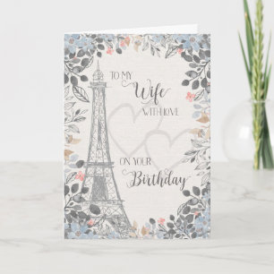Eiffel Tower van de vrouw Romantic Birthday Kaart