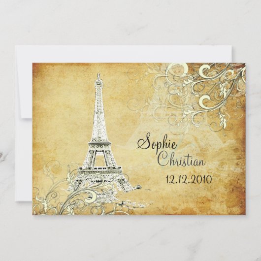  EIFFEL TOWER/VANILLA-SWIRLS KAART (Voorkant)