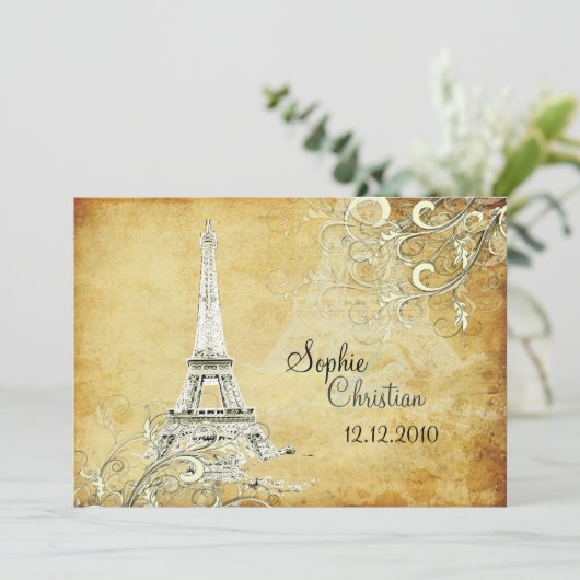 EIFFEL TOWER/VANILLA-SWIRLS KAART (Staand voorkant)