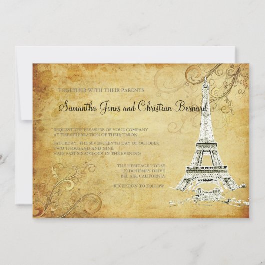 EIFFEL TOWER/VANILLA-SWIRLS KAART (Achterkant)