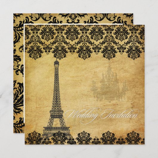  EIFFEL TOWER/VANILLA-SWIRLS KAART (Voorkant / Achterkant)