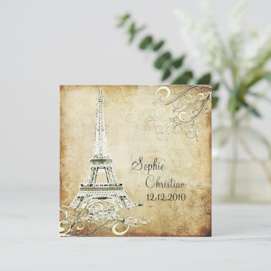 EIFFEL TOWER/VANILLA-SWIRLS KAART (Staand voorkant)