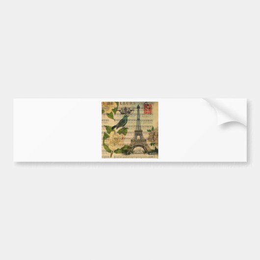 Eiffel Tower vintage Paris Bumpersticker (Voorkant)