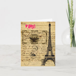 Eiffel Tower Vintage Paris Thank You Cards Bedankkaart