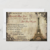 Eiffel Tower Vintage Weddenschap Kaart (Voorkant)