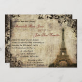 Eiffel Tower Vintage Weddenschap Kaart (Voorkant / Achterkant)