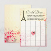 Eiffel Tower Vrijgezellenfeest Bingo Kaart met Mon (Voorkant / Achterkant)