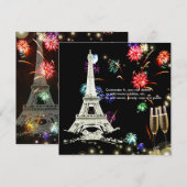Eiffel Tower + vuurwerk champagnebubbels Kaart (Voorkant / Achterkant)