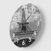 Eiffel Tower Wall Clock – Black and White Paris Ho Grote Klok (Hoek)