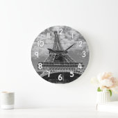 Eiffel Tower Wall Clock – Black and White Paris Ho Grote Klok (Huis)