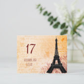 Eiffel Tower Weddenenkaart Briefkaart (Staand voorkant)